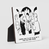 Beste man waarschuwt bruidegom. Grappige Cartoon Fotoplaat (Voorkant)