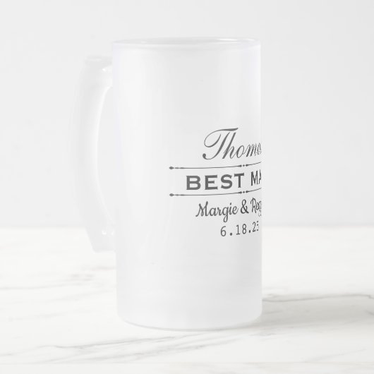 BESTE MAN WEDDING ARTIJ FROSTED MOK (16 oz.) (Voorkant links)
