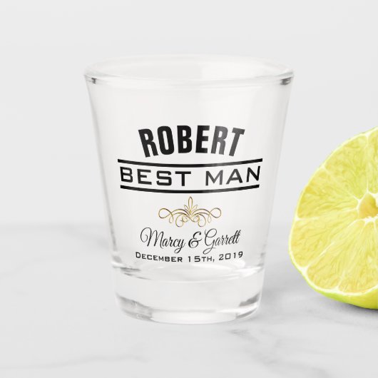 BESTE MAN WEDDING PARTY SHOT GLASS GLAS (Voorkant)