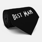 Beste man - wit op zwart stropdas (Opgerold)
