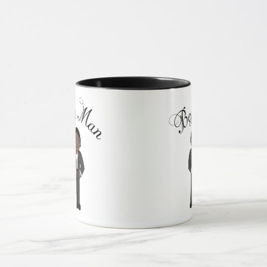 Beste man (zwart) bruiloft mok (Midden)