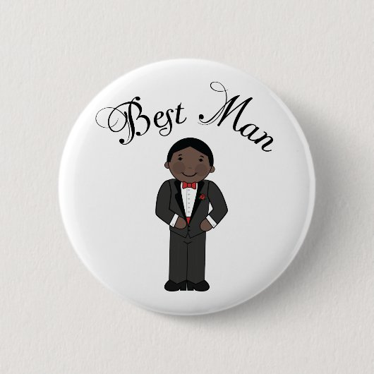 Beste man (zwart) bruiloft ronde button 5,7 cm (Voorkant)