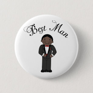 Beste man (zwart) bruiloft ronde button 5,7 cm