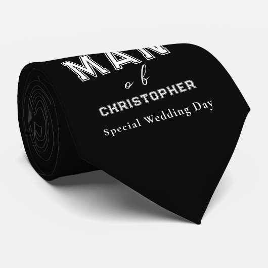 Beste Man Zwart Stropdas (Opgerold)