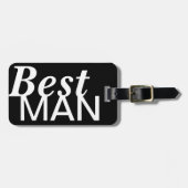 Beste man zwart-wit bagagelabel (Voorkant horizontaal)