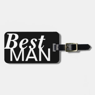 Beste man zwart-wit bagagelabel