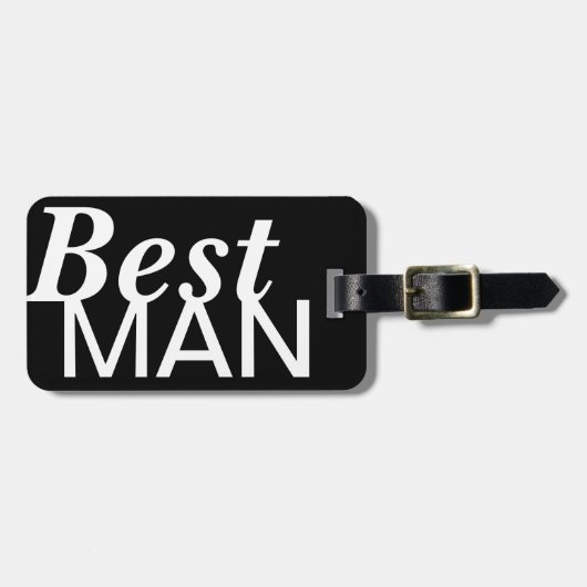 Beste man zwart-wit bagagelabel (Voorkant horizontaal)