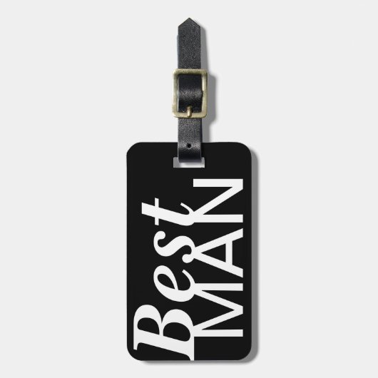 Beste man zwart-wit bagagelabel (Voorkant verticaal)