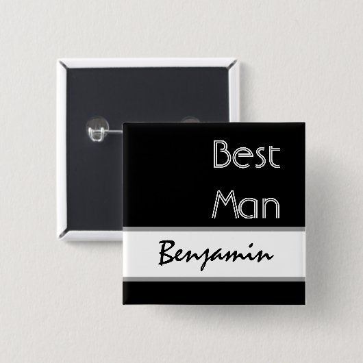 Beste man - zwarte en witte moderne Button (Voorkant /achterkant)