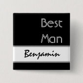 Beste man - zwarte en witte moderne Button (Voorkant)