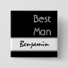 Beste man - zwarte en witte moderne Button