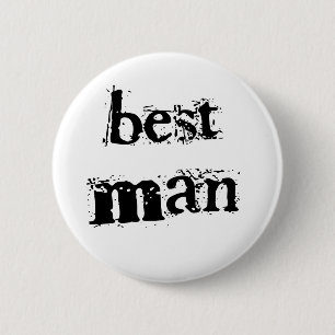 Beste man zwarte tekst ronde button 5,7 cm