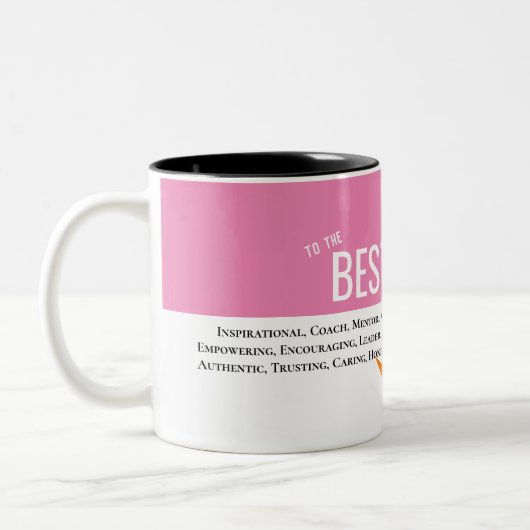 Beste manager baas, baas bericht echte baas tweekleurige koffiemok (Links)