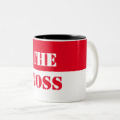 Beste manager baas, baas, beste baas tweekleurige koffiemok (Voorkant rechts)