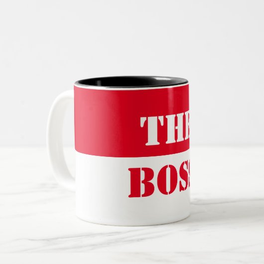 Beste manager baas, baas, beste baas tweekleurige koffiemok (Voorkant links)