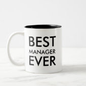 Beste manager ooit | Kantoor Cadeau om personalise Tweekleurige Koffiemok (Links)