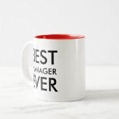 Beste manager ooit | Kantoor Cadeau Tweekleurige Koffiemok (Voorkant links)