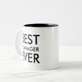 Beste manager ooit | Kantoor Cadeau Tweekleurige Koffiemok (Voorkant links)