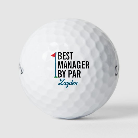 Beste manager van Par Gepersonaliseerde Gift Golfballen (Voorkant)