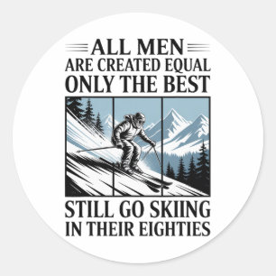 Beste mannen gaan nog steeds skiën in hun zeventig ronde sticker