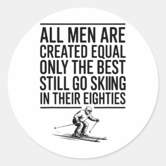 Beste mannen gaan nog steeds skiën in hun zeventig ronde sticker