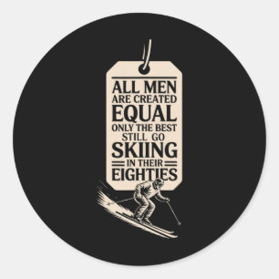 Beste mannen gaan nog steeds skiën in hun zeventig ronde sticker