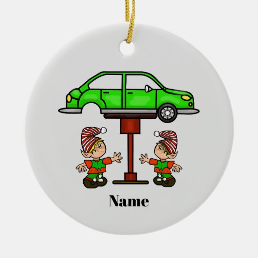 Beste Mechanische kerstversiering Keramisch Ornament (Voorkant)