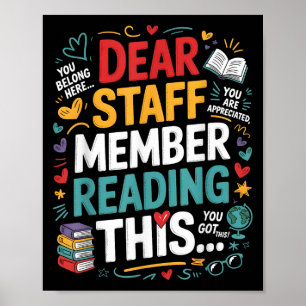 Beste medewerker die deze Motivatie Kantoor leest Poster