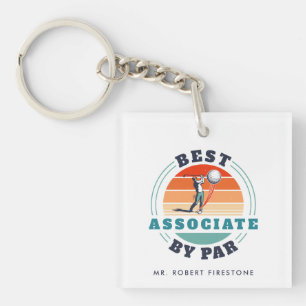 Beste medewerker door Par Custom Retro Golf Custom Sleutelhanger