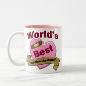Beste medische assistent ter wereld tweekleurige koffiemok (Links)