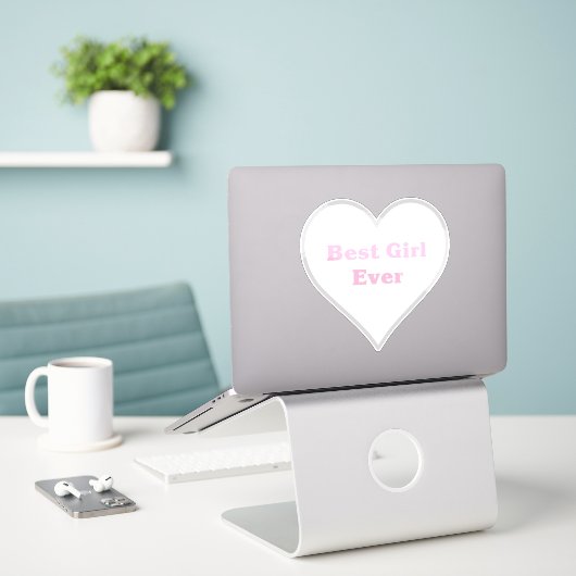 Beste meisje ooit sticker (Laptop op bureau)