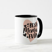 Beste Memaw ooit Black Pink Heart Mok (Voorkant rechts)