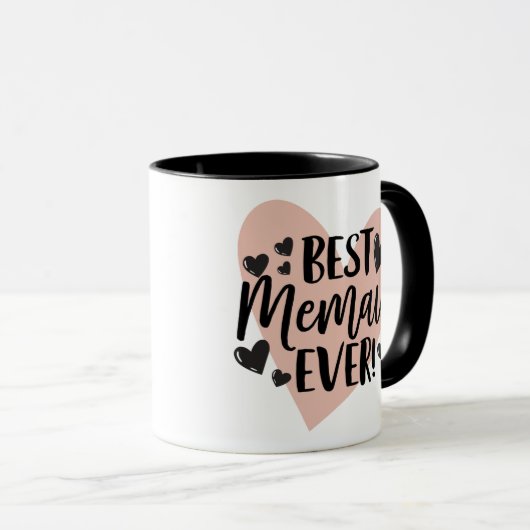 Beste Memaw ooit Black Pink Heart Mok (Voorkant rechts)