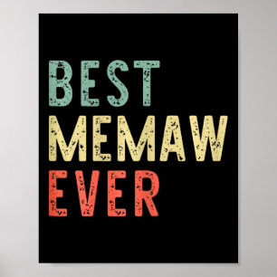Beste Memaw ooit familie Grappige retro Poster