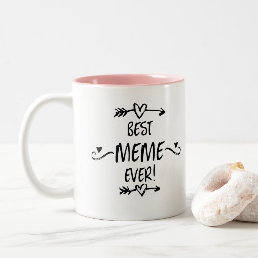 Beste Meme Ooit Tweekleurige Koffiemok (Met donut)