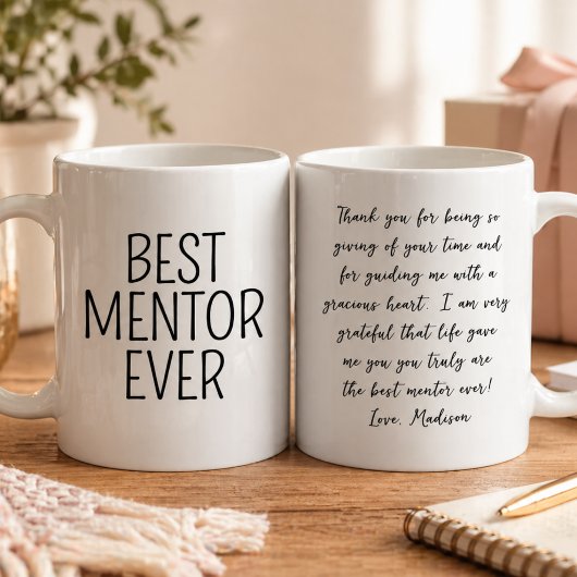 Beste mentor ooit dankbaar hart gepersonaliseerde mok