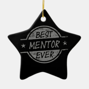 Beste mentor ooit grijs keramisch ornament
