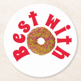 Beste met donut ronde kartonnen onderzetter