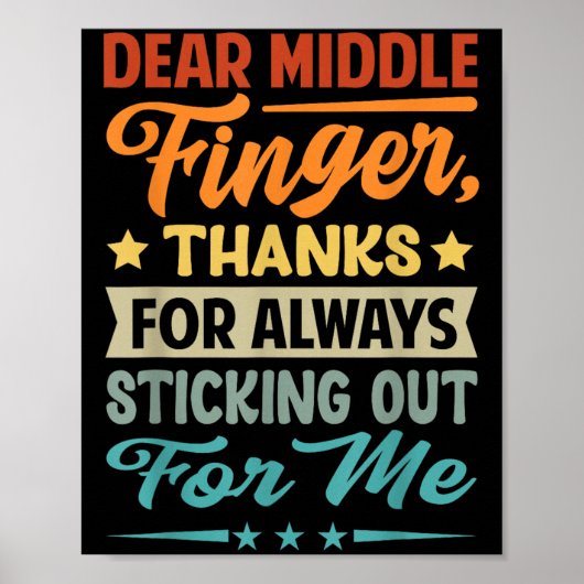 Beste middelvinger, Bedankt om altijd uit te steke Poster (Voorkant)