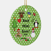 Beste Mimi Ever kerstversiering Keramisch Ornament (Rechts)