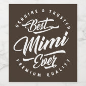 Beste Mimi Ever Wijn Etiket (Enkel label)