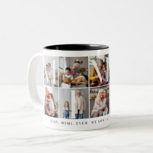 Beste Mimi ooit, 10 Photo Grid Gift voor oma Tweekleurige Koffiemok
