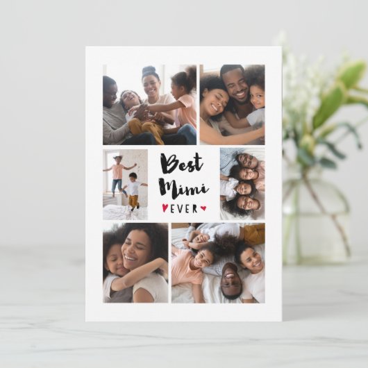 Beste Mimi Ooit Foto Collage Moederdag Kaart (Staand voorkant)