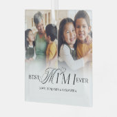 Beste Mimi Ooit Gepersonaliseerd 2 Foto Collage Ca Glas Ornament (Voorkant links)