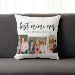Beste MiMi ooit - Kleinkinderen Fotocollage Kussen<br><div class="desc">Vier je MiMi met het beste MiMi Ever kleinkinderen Photo Collage Sierkussen. Deze gepersonaliseerde aandenken beschikt over een prachtig gerangschikte collage van gekoesterde foto's, het vastleggen van speciale momenten met haar kleinkinderen. Gemaakt van hoogwaardige materialen, voegt het een stijlvolle en sentimentele touch toe aan elke ruimte, perfect om op een...</div>