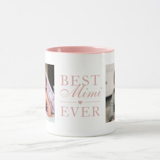 Beste Mimi ooit roze verjaardag Aangepast 2 Foto Mok (Midden)