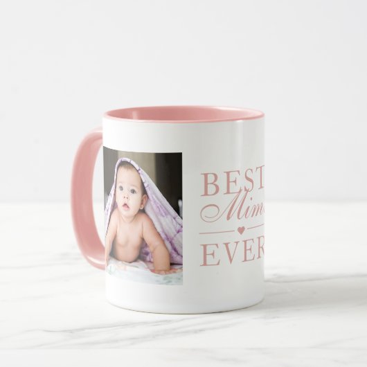 Beste Mimi ooit roze verjaardag Aangepast 2 Foto Mok (Voorkant links)