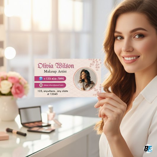 Beste minimalistische schoonheid vrouwelijke make- visitekaartje
