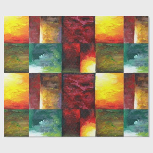 Beste moderne elegante kleurrijke Abstracte Sjablo Cadeaupapier (Vlak)