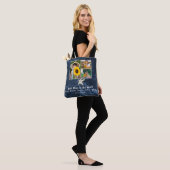 Beste moeder 3 Foto Collage Starfish marine Blue Tote Bag (Op model)